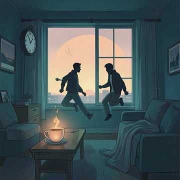 Валерия зевает в ладонь, Юлия смотрит в окно. Кофе