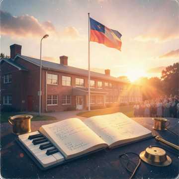 Create a school anthem in Russian language. Gen